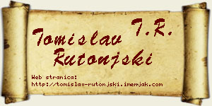 Tomislav Rutonjski vizit kartica